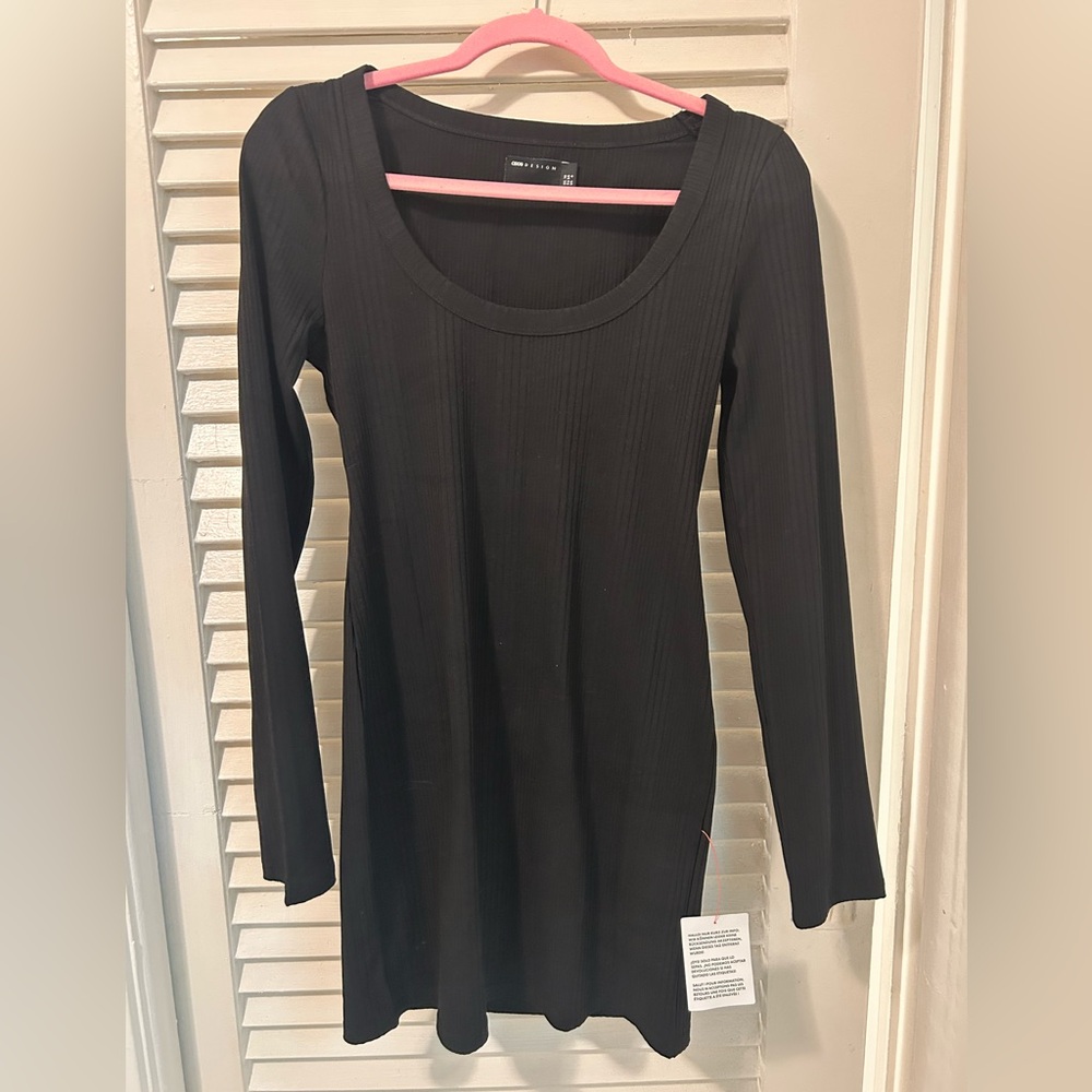 ASOS Black Ribbed Long Sleeve Top